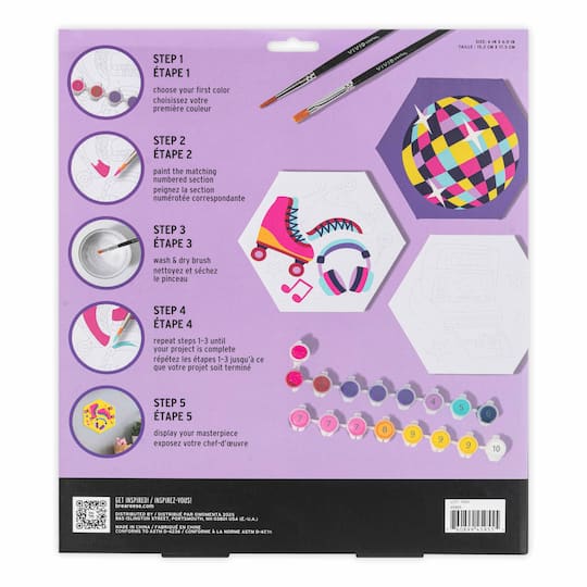 VIVID by Brea Reese® Retro Square Acrylic Paint-by-Number Kit
